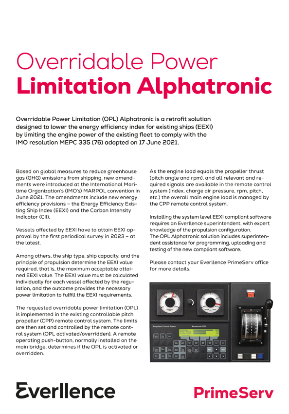 Overridable Power Limitation Alphatronic